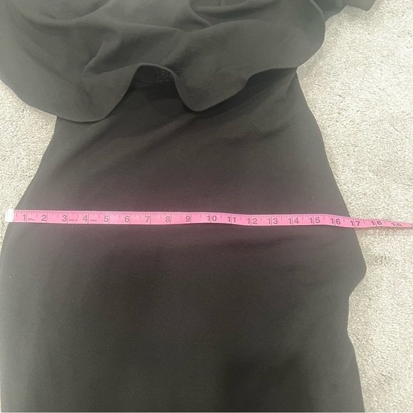 Lulus One Shoulder Ruffle Black Maxi Dress Women’s Sz L - Picture 6 of 7
